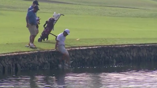 Asia-Pacific amateur falls in water on way to quadruple-bogey